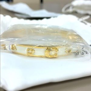 NWT gold enamel hinged bangle